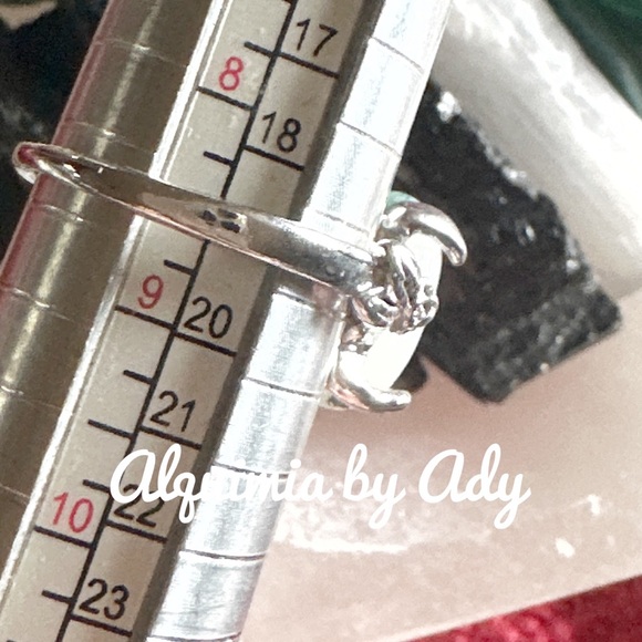Moss agate silver Victorian ring/abundance for Gemini - Picture 3 of 5